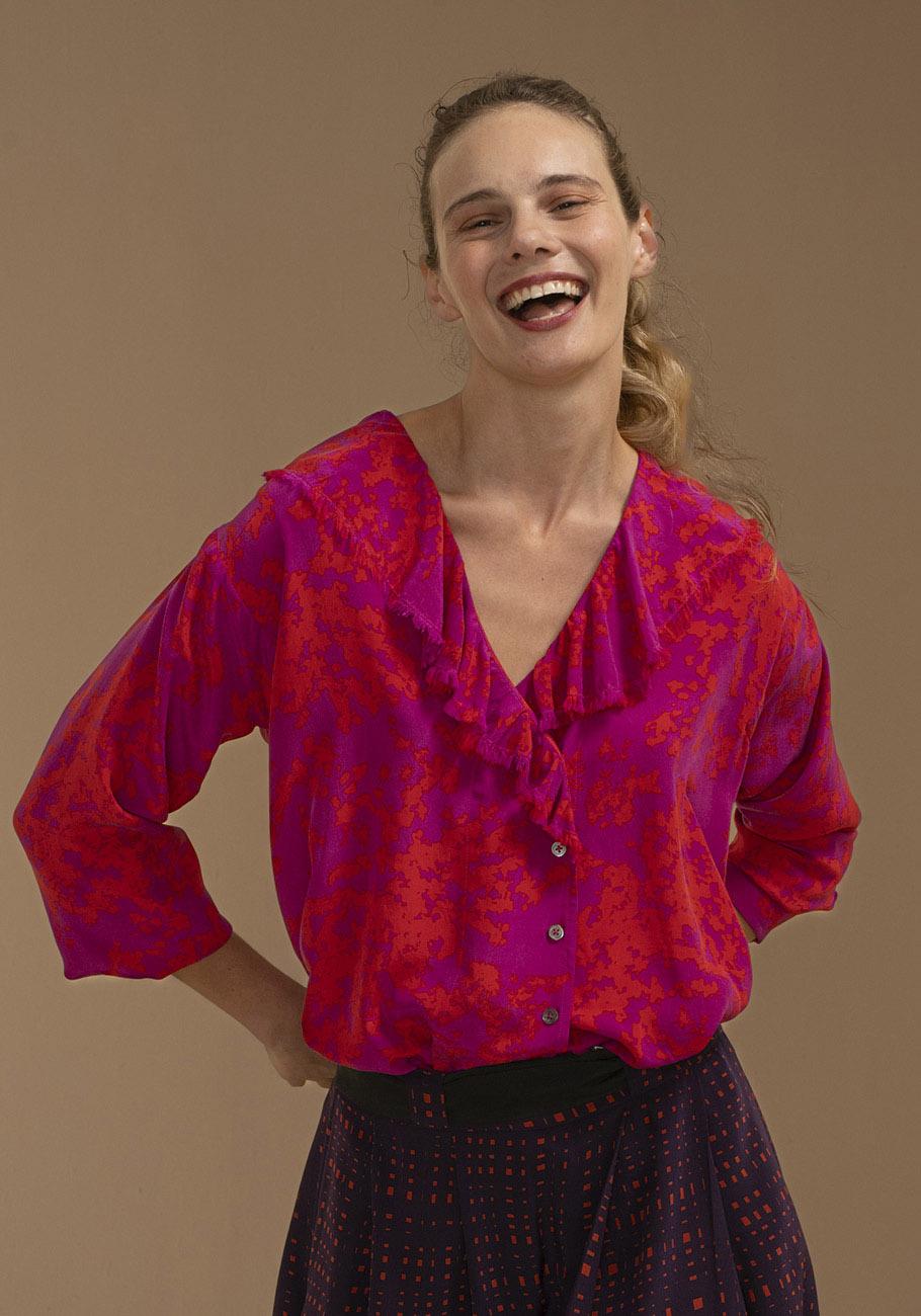 Rose & Lini AN AN LONDREE SILK “PLAY BLOUSE” PINK