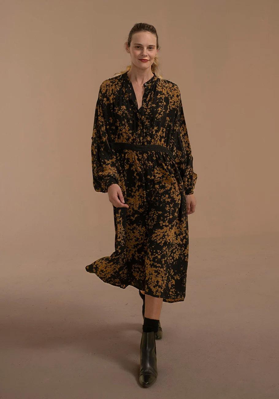 Rose & Lini AN AN LONDREE SILK “WAIST DRESS” BLACK