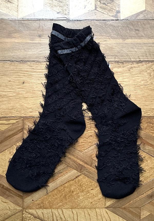 Rose & Lini ANTIPAST WOOL “FRINGE” AS-223 SOCKS BLACK