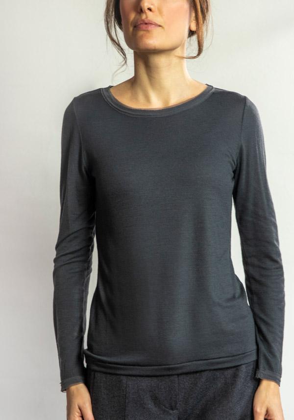 Rose & Lini ANTIPAST WOOL “T-SHIRT KNT30S” CHARCOAL