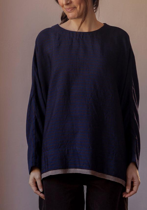 Rose & Lini AODRESS WOOL “BLOUSE 1” DARK BROWN