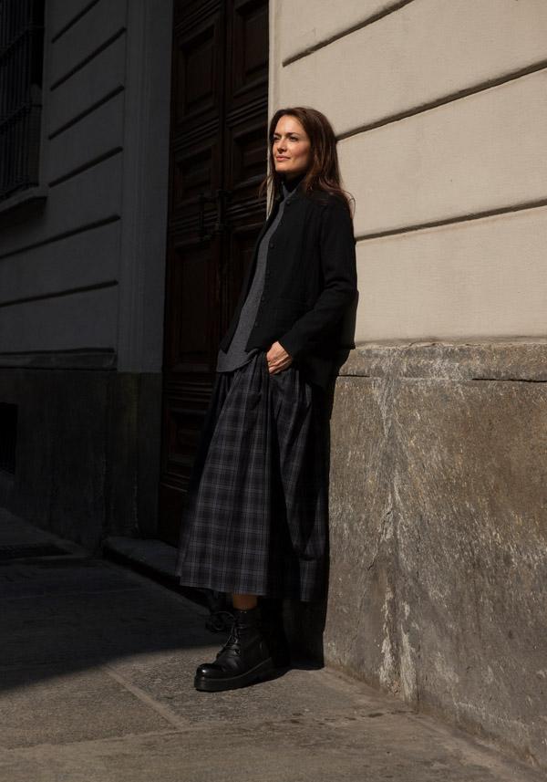 Rose & Lini APUNTOB COTTON “SKIRT 1883” ASPHALT GREY