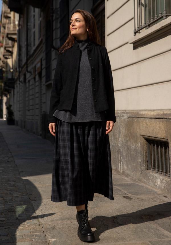 Rose & Lini APUNTOB COTTON “SKIRT 1883” ASPHALT GREY