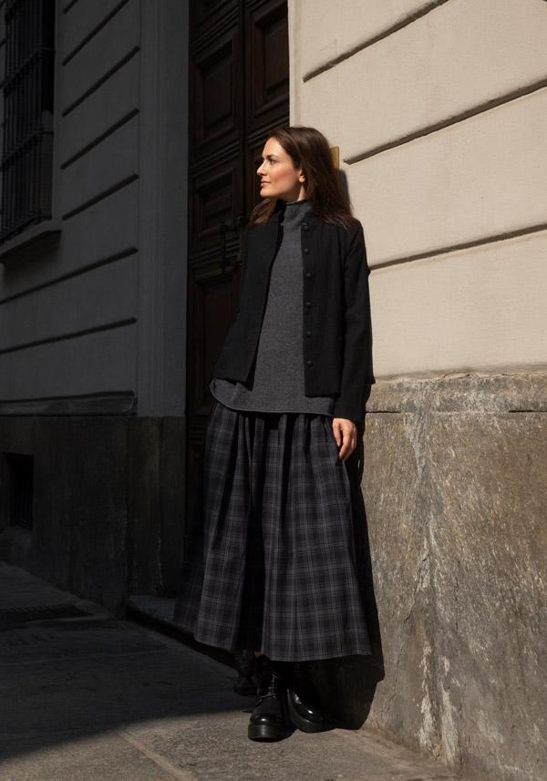 Rose & Lini APUNTOB COTTON “SKIRT 1883” ASPHALT GREY