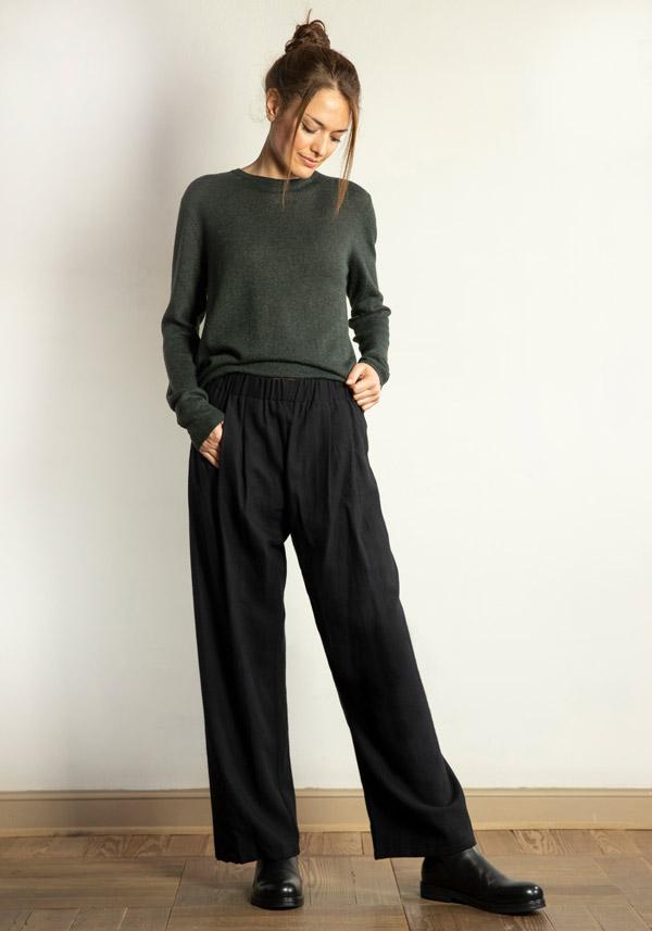 Rose & Lini APUNTOB COTTON & WOOL “PANTS 1382” BLACK