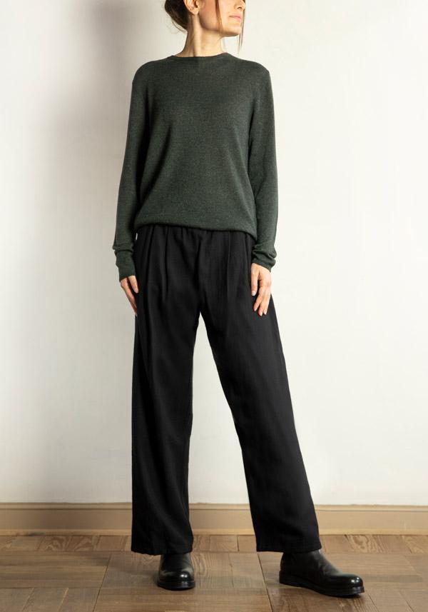 Rose & Lini APUNTOB COTTON & WOOL “PANTS 1382” BLACK