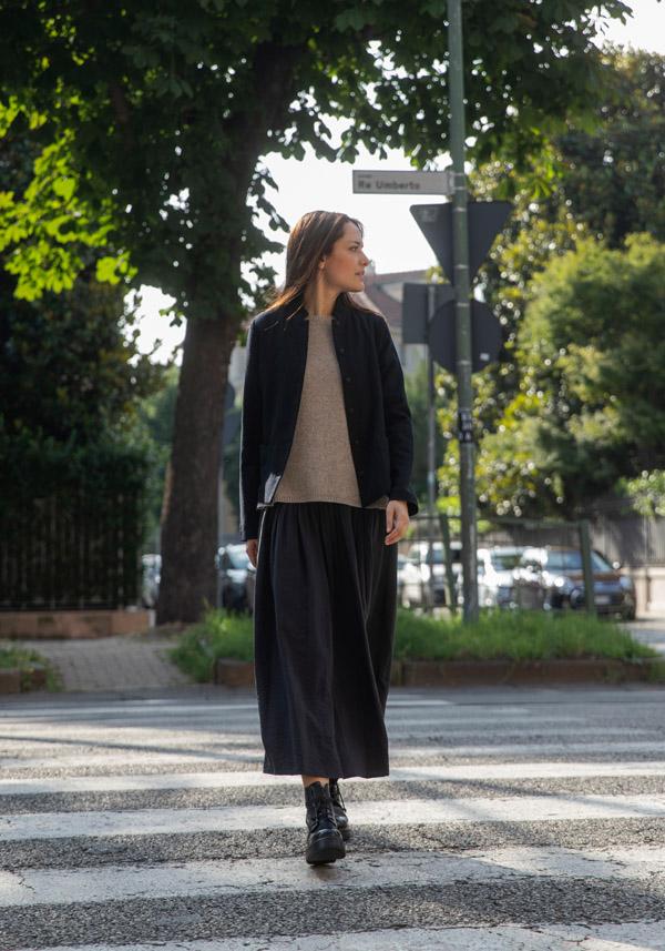 Rose & Lini APUNTOB SILK “SKIRT 1883” BLACK