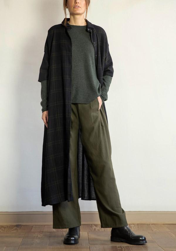 Rose & Lini APUNTOB WOOL CHECKED “DRESS 1813” BLUE