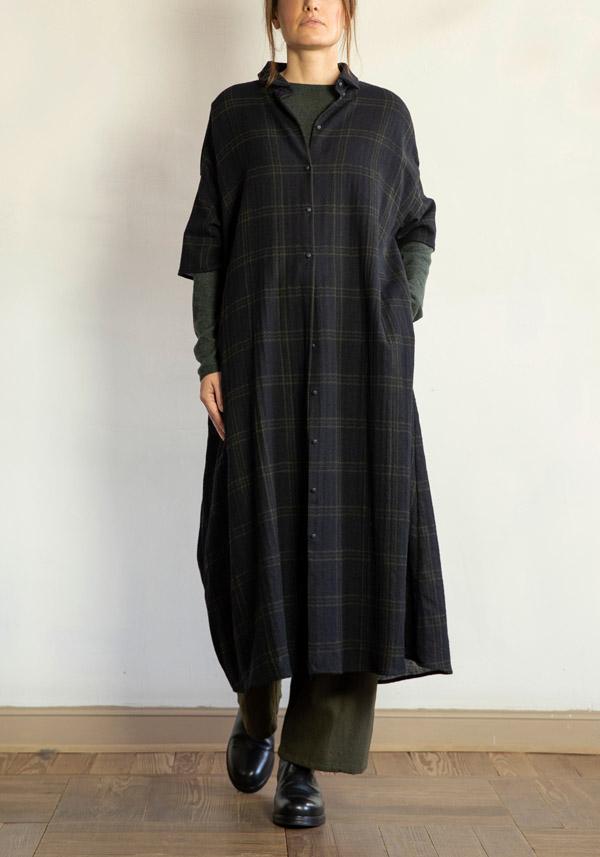Rose & Lini APUNTOB WOOL CHECKED “DRESS 1813” BLUE