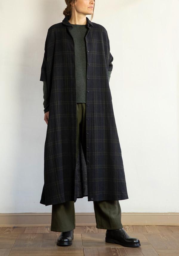 Rose & Lini APUNTOB WOOL CHECKED “DRESS 1813” BLUE