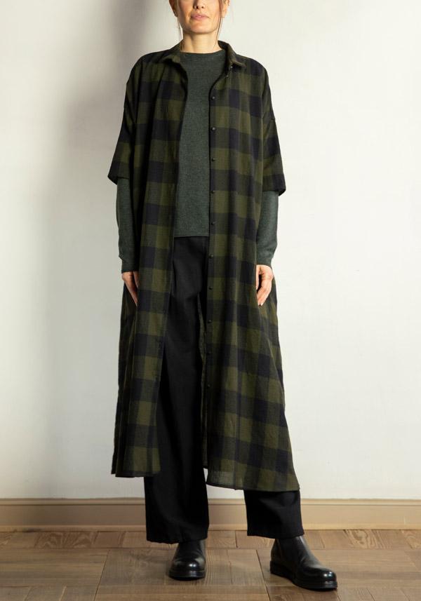 Rose & Lini APUNTOB WOOL CHECKED “DRESS 1813” MILITARY