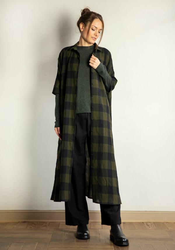 Rose & Lini APUNTOB WOOL CHECKED “DRESS 1813” MILITARY