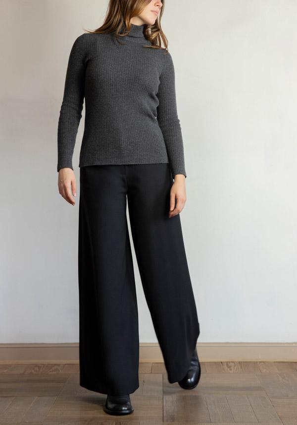 Rose & Lini BARBARA TANI WOOL “PANT 475 LANA” BLACK