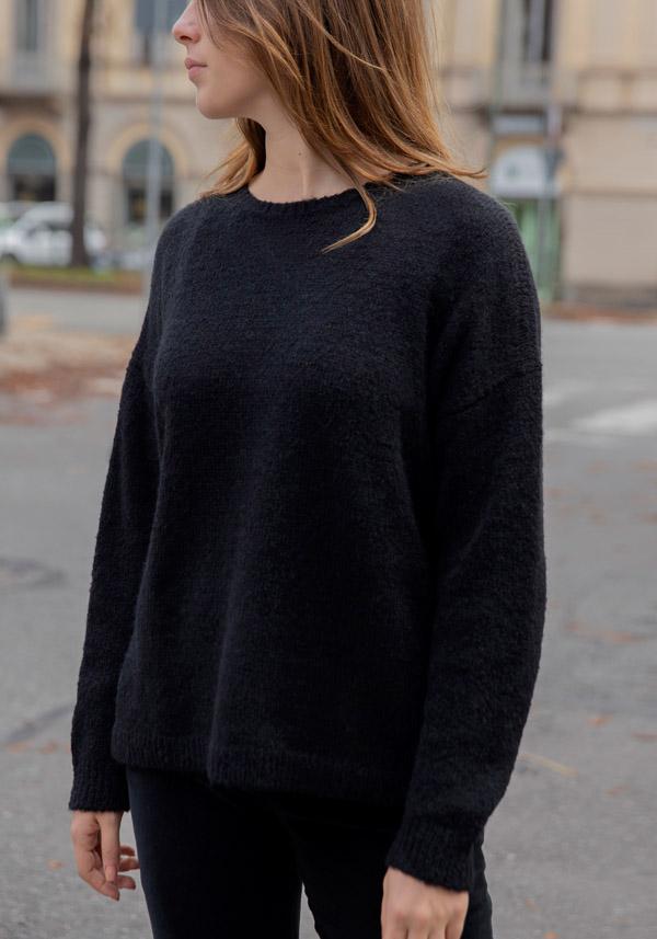 Rose & Lini BASE MILANO ALPACA “4320” BLACK PULLOVER