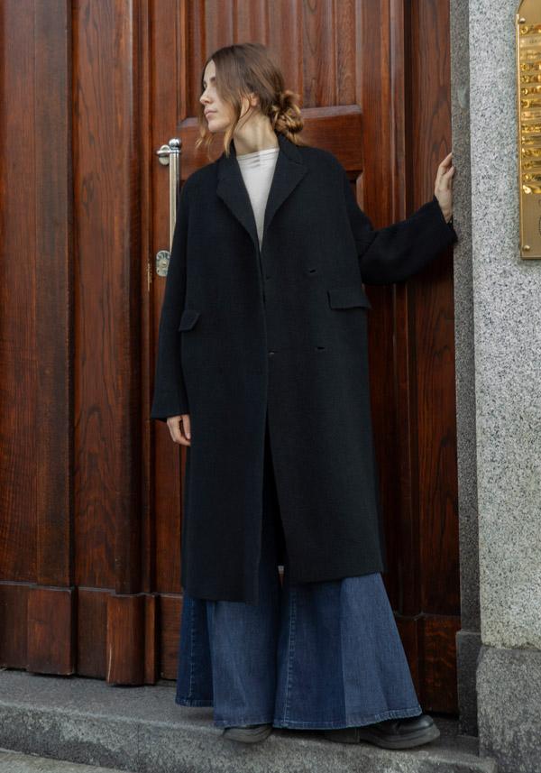 Rose & Lini BOBOUTIC WOOL BLACK LONG COAT “4778”