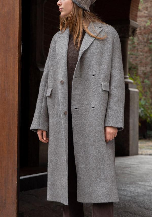 Rose & Lini BOBOUTIC WOOL GREY LONG COAT “4778”