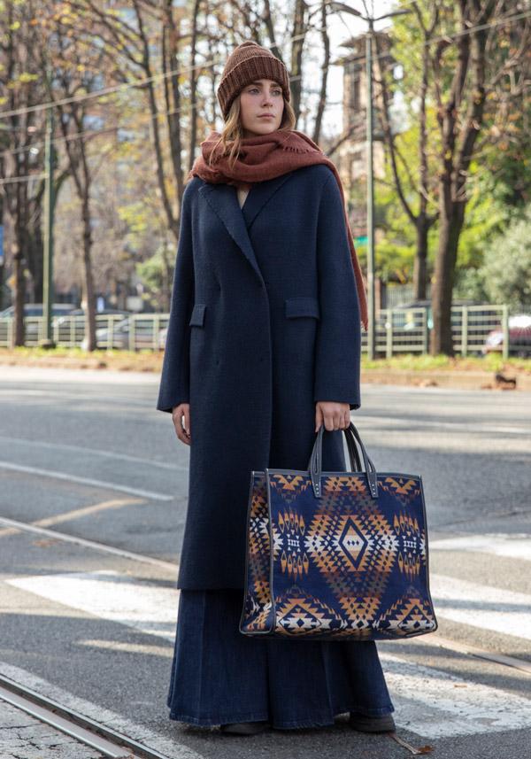 Rose & Lini BOBOUTIC WOOL NAVY LONG COAT “4778”