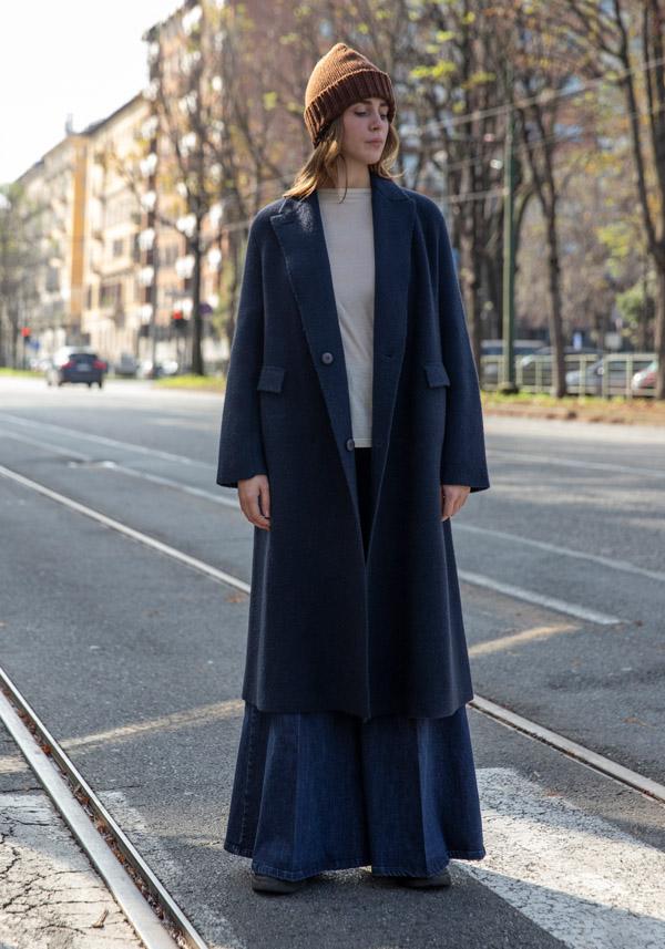 Rose & Lini BOBOUTIC WOOL NAVY LONG COAT “4778”