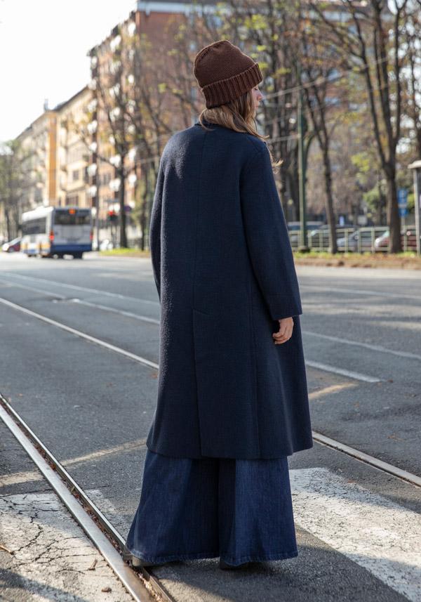 Rose & Lini BOBOUTIC WOOL NAVY LONG COAT “4778”