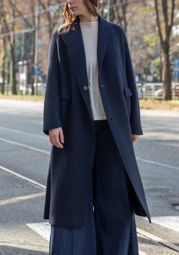 Rose & Lini BOBOUTIC WOOL NAVY LONG COAT “4778”
