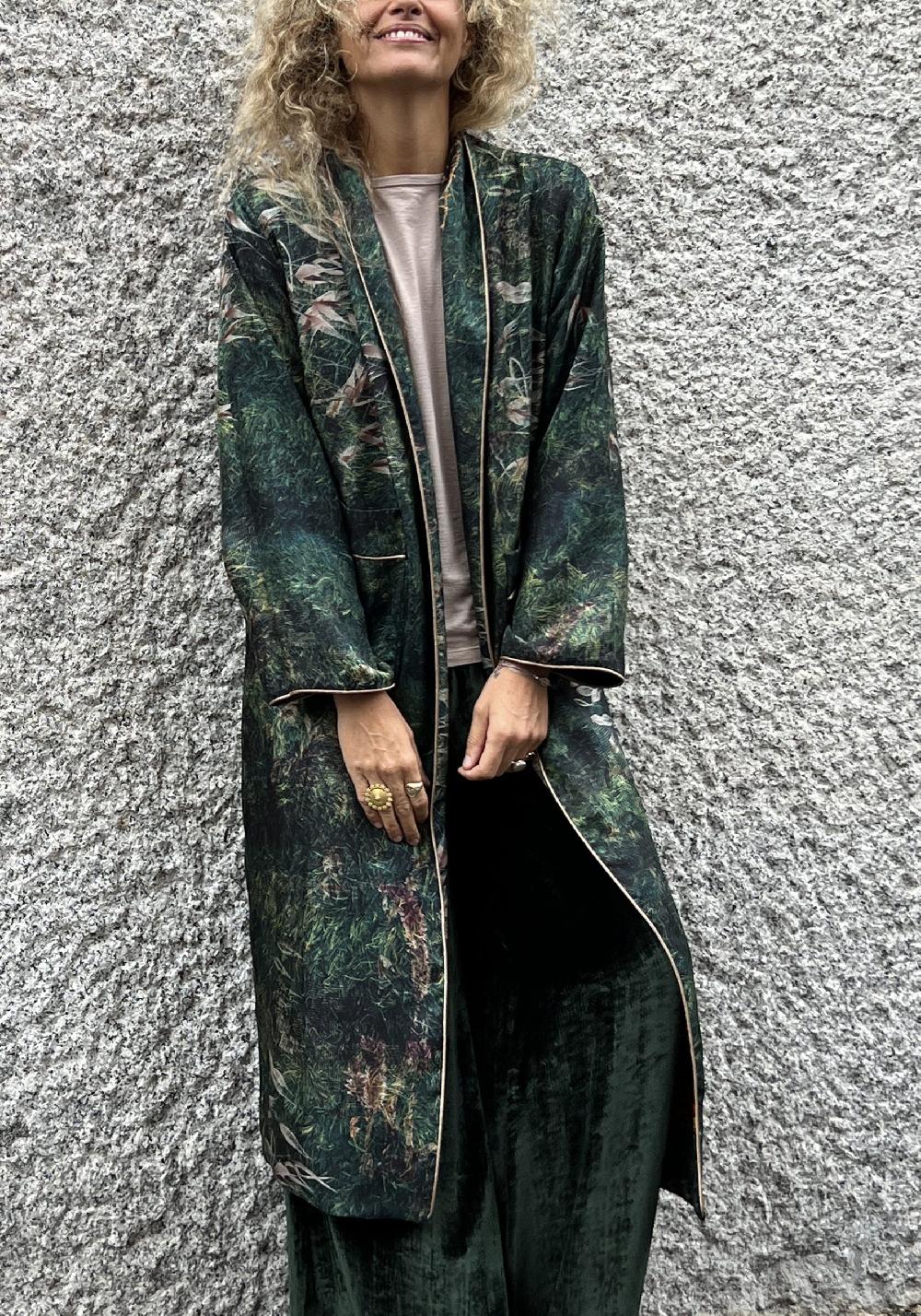 Rose & Lini BOKJA SILK “ROBE” REVERSIBLE GARDEN KIMONO