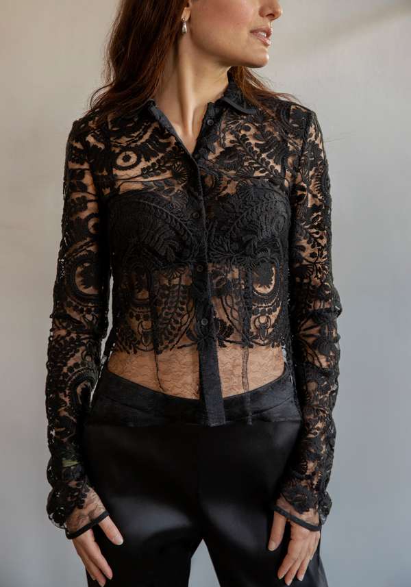 Rose & Lini CO.GO LACE “SHIRT 307” BLACK