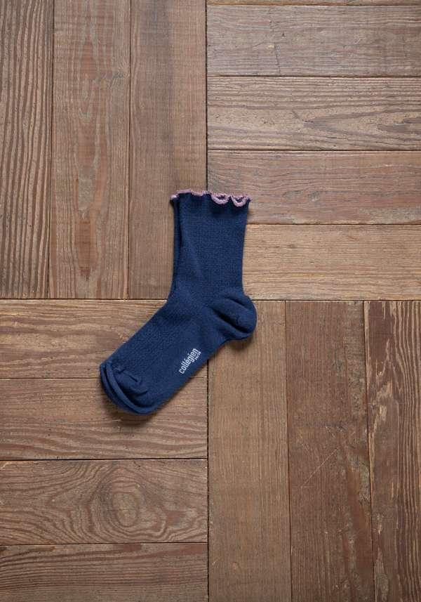 Rose & Lini COLLEGIEN “AMBRE” MERINO WOOL SOCKS NAVY