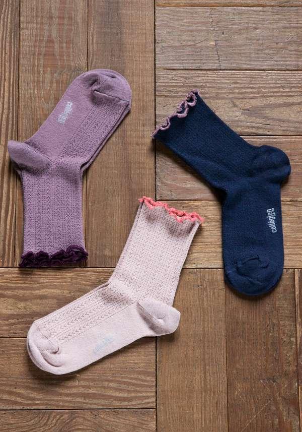 Rose & Lini COLLEGIEN “AMBRE” MERINO WOOL SOCKS ROSE