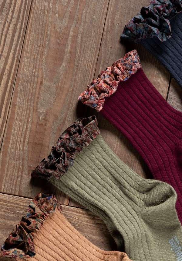 Rose & Lini COLLEGIEN “CHARLOTTE” RIBBED SOCKS OLIVE