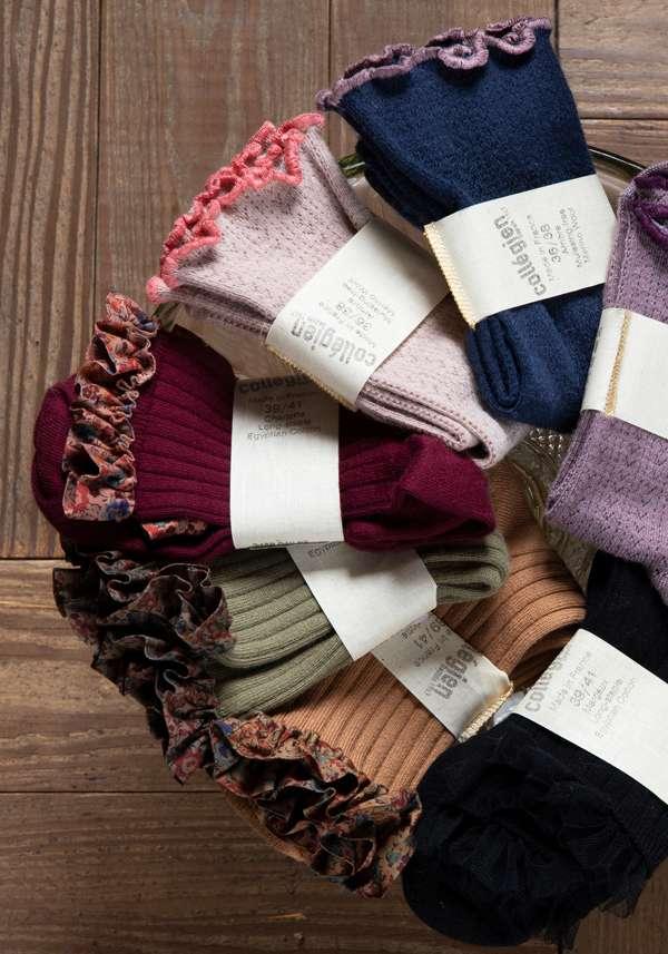 Rose & Lini COLLEGIEN “DELPHINE” RIBBED SOCKS BORDEAUX