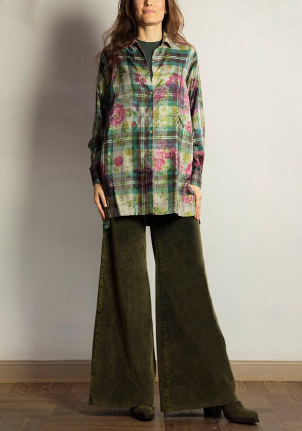 Rose & Lini ROSE & LINI COTTON “FAVIGNANA” OCHER WIDE LEG PANTS