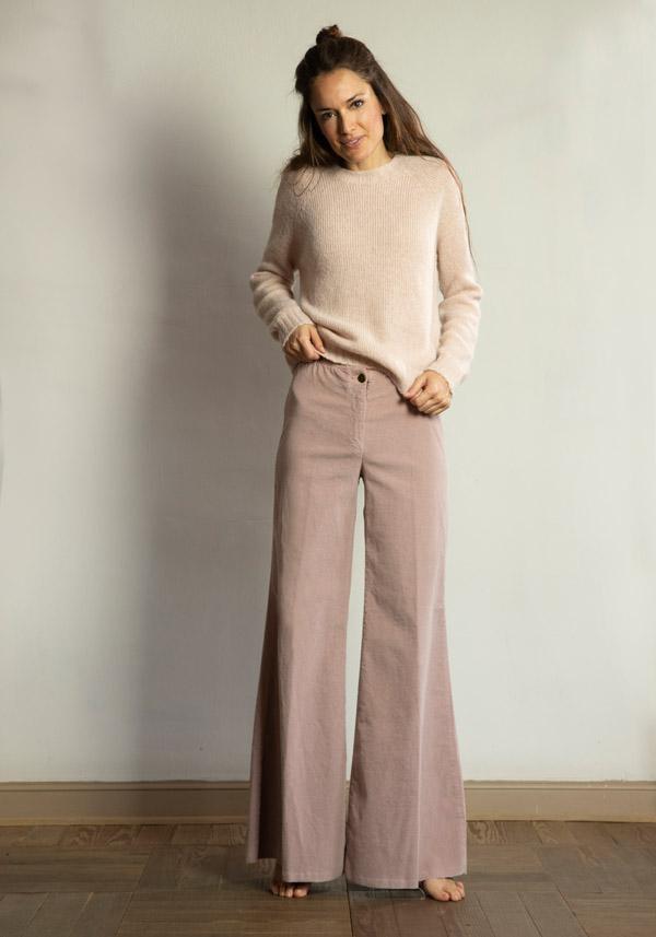 Rose & Lini ROSE & LINI COTTON “FAVIGNANA” PINK WIDE LEG PANTS