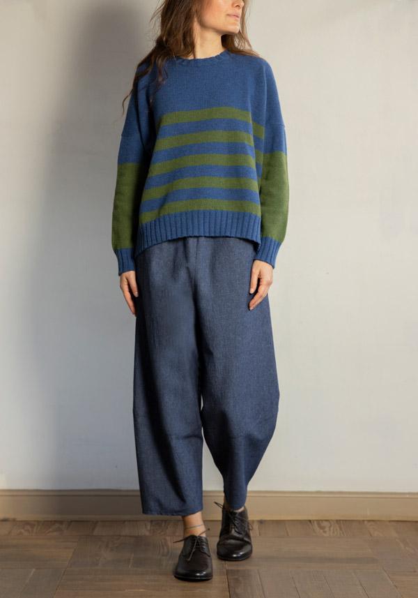 Rose & Lini CRISTINA BONFANTI WOOL “DIDO” DENIM PANTS