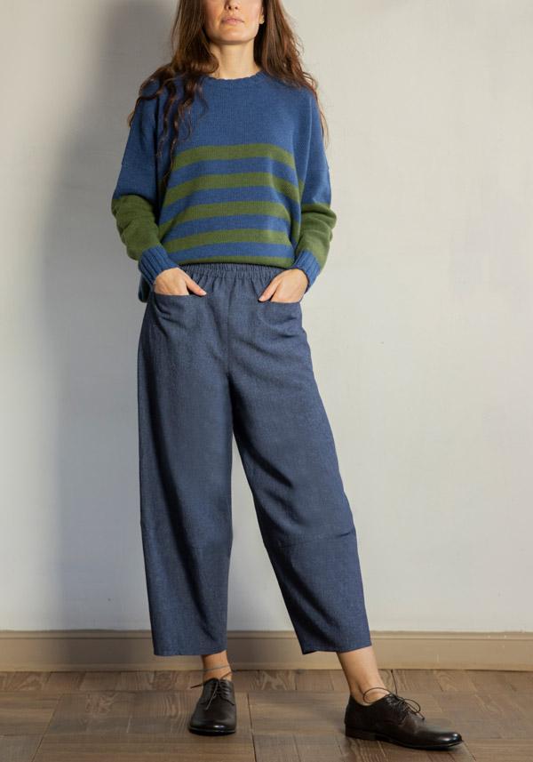 Rose & Lini CRISTINA BONFANTI WOOL “DIDO” DENIM PANTS