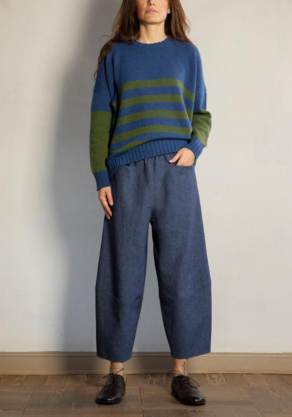Rose & Lini CRISTINA BONFANTI WOOL “DIDO” DENIM PANTS