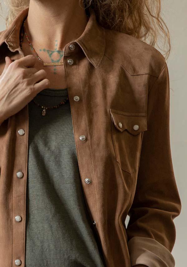 Rose & Lini DAD MILANO SUEDE “WESTERN SHIRT” CARAMEL