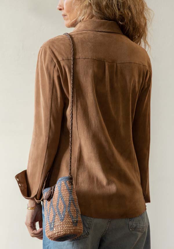 Rose & Lini DAD MILANO SUEDE “WESTERN SHIRT” CARAMEL