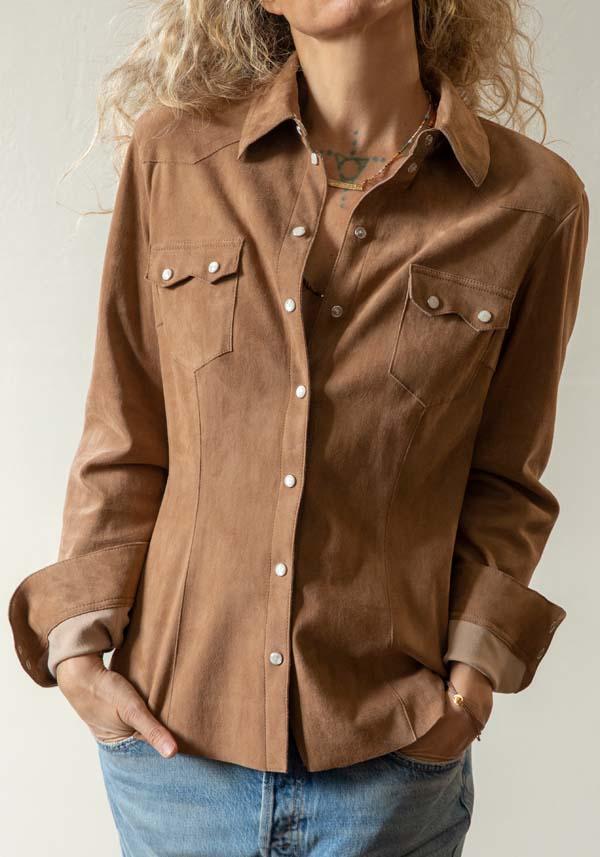 Rose & Lini DAD MILANO SUEDE “WESTERN SHIRT” CARAMEL