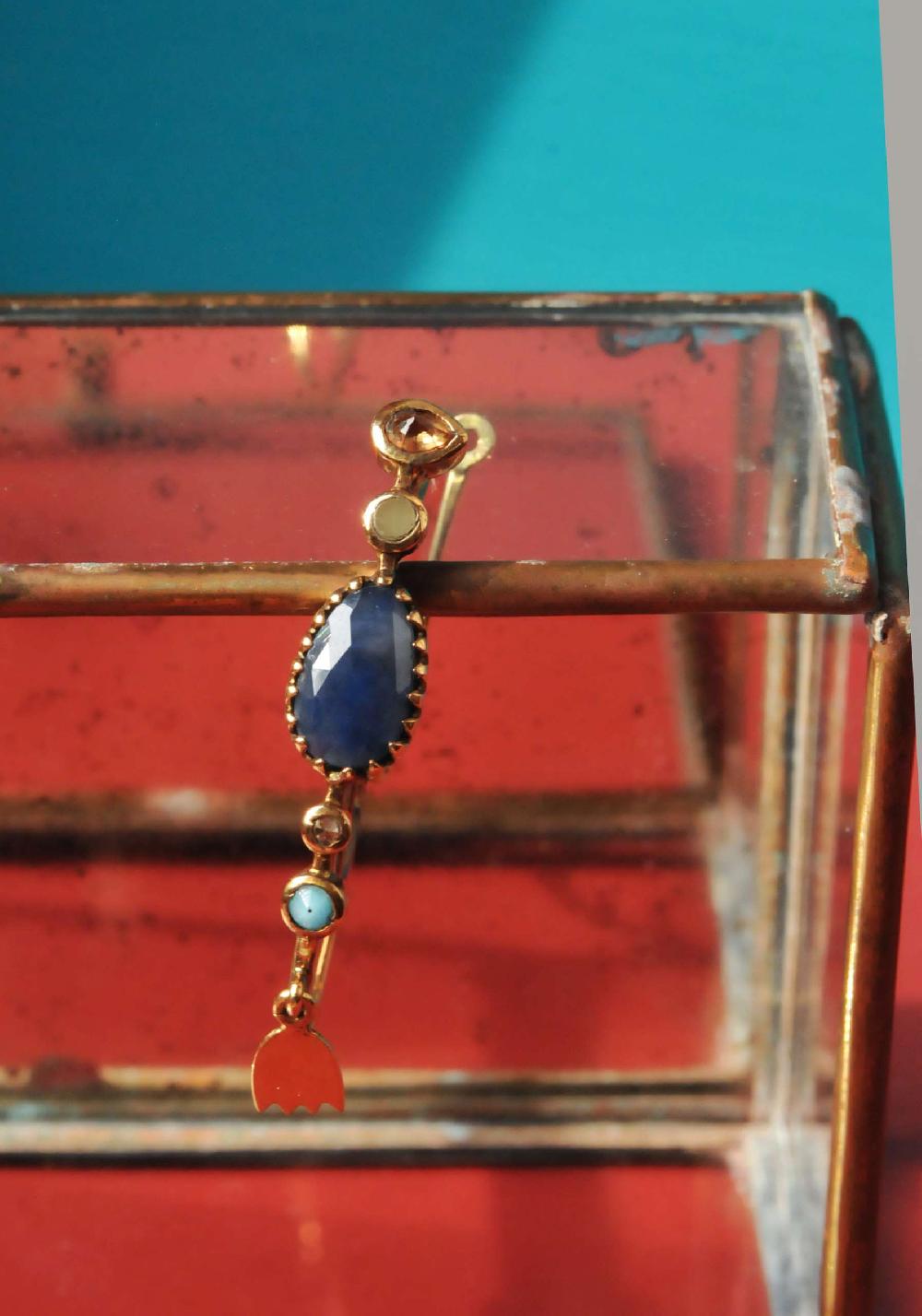 Rose & Lini DORETTE GOLD & BLUE EARRINGS