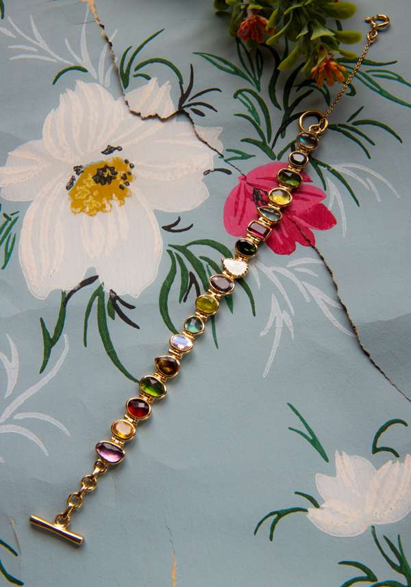 Rose & Lini DORETTE GOLD STUDDED “SOUPLE BRACELET”