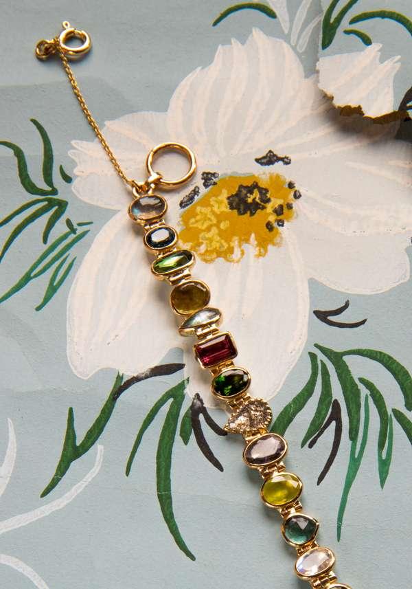 Rose & Lini DORETTE GOLD STUDDED “SOUPLE BRACELET”