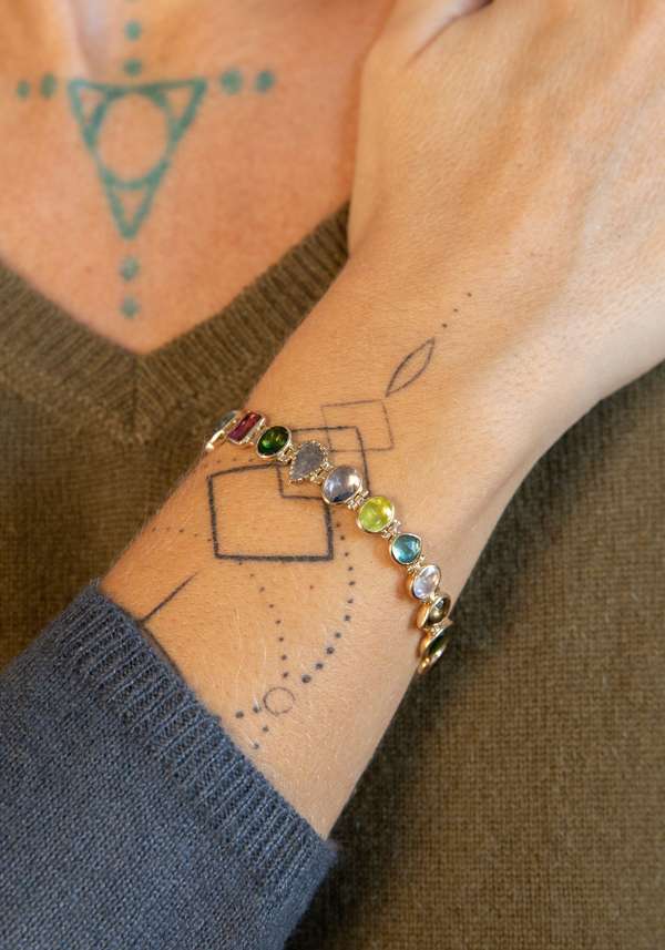 Rose & Lini DORETTE GOLD STUDDED “SOUPLE BRACELET”