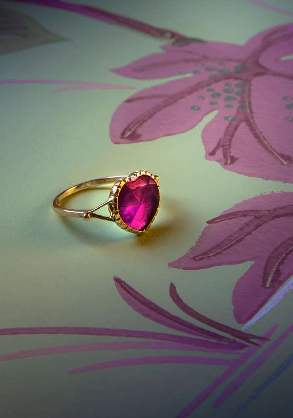 Rose & Lini DORETTE LARGE “BAGUE COEUR” GOLD RING