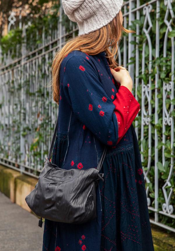 Rose & Lini EN SHALLA LAMB LEATHER “BAG 45L16L” BLACK