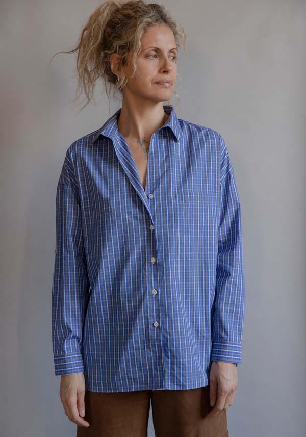 Rose & Lini FINAMORE BLUETTE STRIPED “SONIA” SHIRT