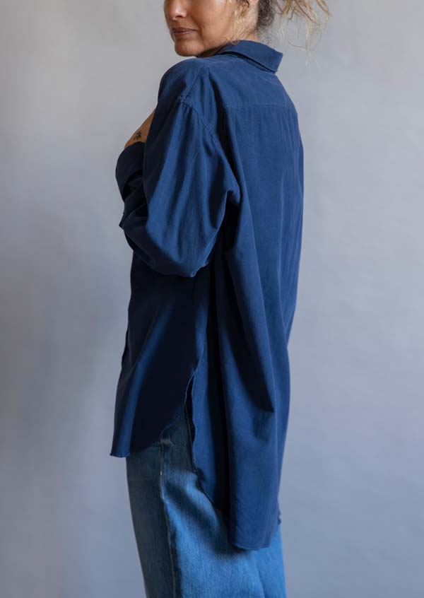 Rose & Lini FINAMORE COTTON “LIV” NAVY SHIRT