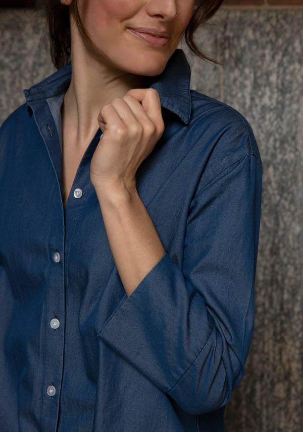 Rose & Lini FINAMORE COTTON “SAHARA” DENIM SHIRT