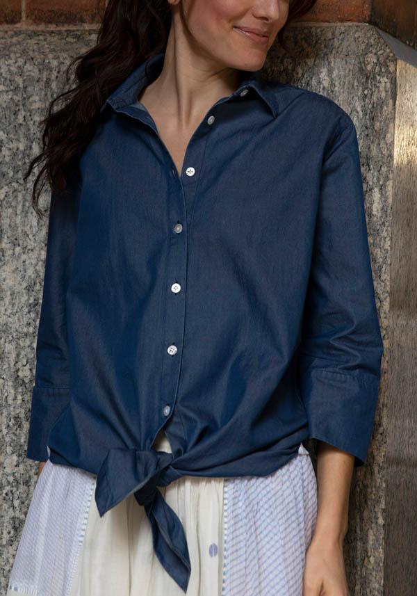 Rose & Lini FINAMORE COTTON “SAHARA” DENIM SHIRT
