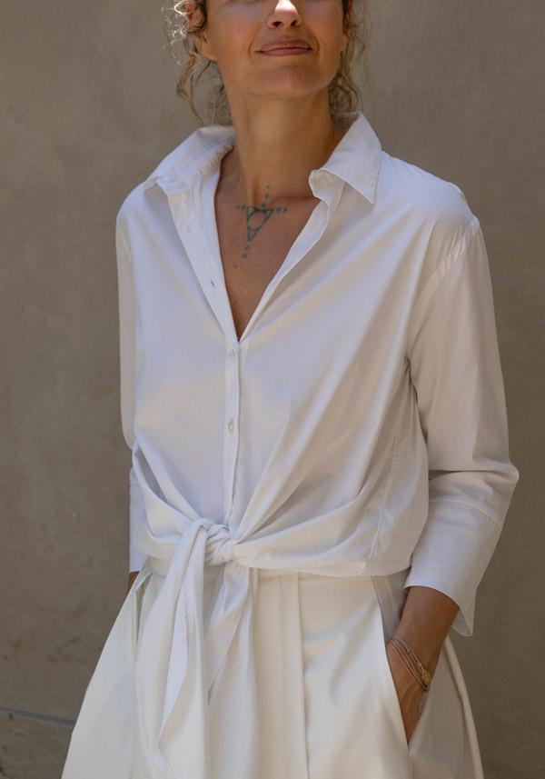 Rose & Lini FINAMORE COTTON “SARAH” WHITE SHIRT