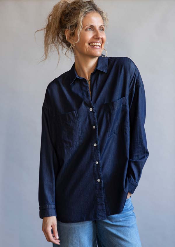 Rose & Lini FINAMORE COTTON “SONIA” DENIM SHIRT